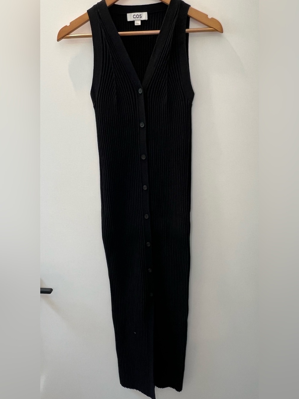 Buttoned Rib-Knit Maxi Dress - XS - Picture 6 of 7